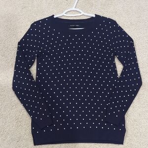 41 Hawthorn Sz Xs Navy Blue Polka Dot Sweater